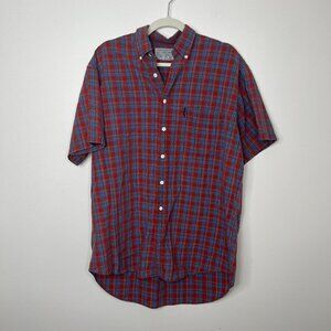 Vintage Mens Abercrombie "The Big Shirt" Plaid Short Sleeve, 90s Y2K